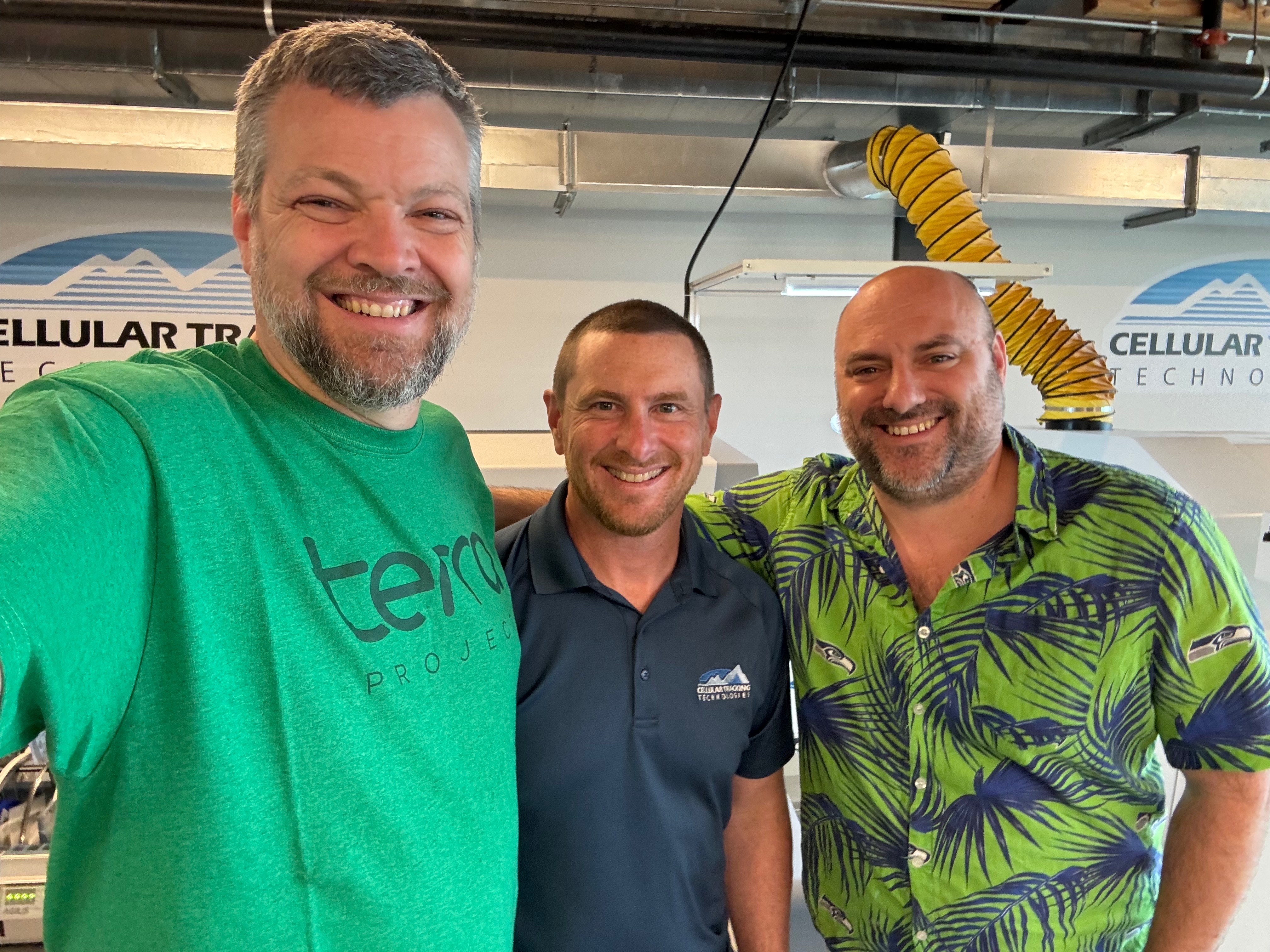 Scott, Mike and Casey at the first production run of the Terra Station